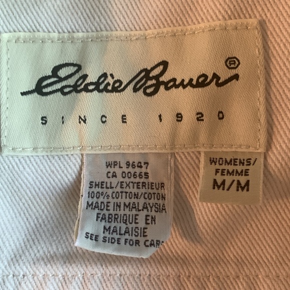 Eddie Bauer cream color denim jacket. Size medium. 100% cotton. Has been washed - Picture 2 of 11